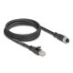 Delock M12 kábel X-kódolt 8 tűs apa - RJ45 anya Cat.5e S/FTP flexibilis 2 m fekete