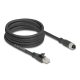 Delock M12 kábel X-kódolt 8 tűs apa - RJ45 anya Cat.5e S/FTP flexibilis 5 m fekete