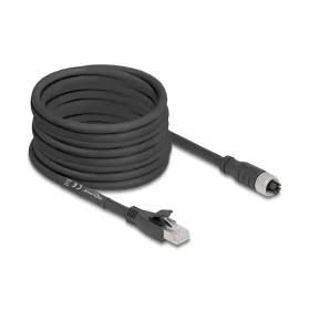   Delock M12 kábel X-kódolt 8 tűs apa - RJ45 anya Cat.5e S/FTP flexibilis 10 m fekete