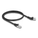 Delock RJ45 hálózati kábel Cat.6A S/FTP 45 -ben jobbra hajlított apa   egyenes apa 0,5 m, fekete (80598)