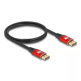 Delock DisplayPort kábel 8K 60 Hz 1 m piros fém (80604)