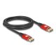 Delock DisplayPort kábel 8K 60 Hz 2 m piros fém (80605)