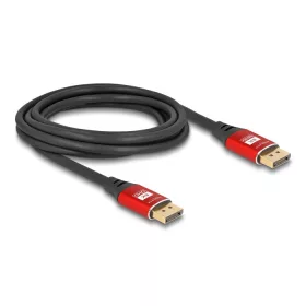 Delock DisplayPort kábel 8K 60 Hz 3 m piros fém (80606)