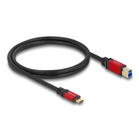   Delock USB 5 Gbps kábel USB Type-C  apa - USB B-típusú apa 1 m piros fém (80612)