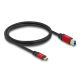 Delock USB 5 Gbps kábel USB Type-C  apa - USB B-típusú apa 1 m piros fém (80612)