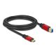 Delock USB 5 Gbps kábel USB Type-C  apa - USB B-típusú apa 2 m piros fém (80613)