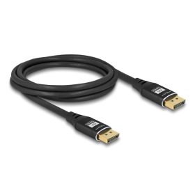 Delock DisplayPort kábel 8K 60 Hz 2 m fekete fém (80621)