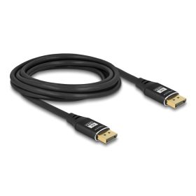 Delock DisplayPort kábel 8K 60 Hz 3 m fekete fém (80622)