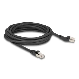   Delock RJ45 hálózati kábel Cat.6A S/FTP 45 -ben jobbra hajlított apa   egyenes apa 5 m, fekete (80625)
