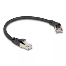   Delock RJ45 hálózati kábel Cat.8.1 S/FTP 45 -ben jobbra hajlított apa   egyenes apa, akár 40 Gbps, 0,25 m, fekete (80626)