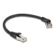 Delock RJ45 hálózati kábel Cat.8.1 S/FTP 45 -ben jobbra hajlított apa   egyenes apa, akár 40 Gbps, 0,25 m, fekete (80626)