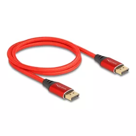Delock DisplayPort kábel 16K 60 Hz 1 m piros fém (80631)