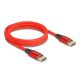 Delock DisplayPort kábel 16K 60 Hz 2 m piros fém (80632)