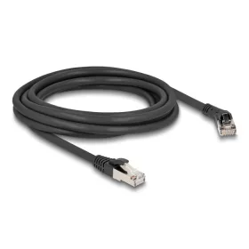   Delock RJ45 hálózati kábel Cat.8.1 S/FTP 45 -ben jobbra hajlított apa   egyenes apa, akár 40 Gbps, 3 m, fekete (80641)