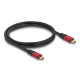 Delock USB 20 Gbps kábel USB Type-C  apa - apa PD 3.0 100 W E-Marker 0,8 m piros fém (80652)
