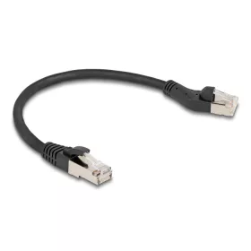   Delock RJ45 hálózati kábel Cat.8.1 S/FTP 45 -ben balra hajlított apa   egyenes apa, akár 40 Gbps, 0,25 m, fekete (80734)