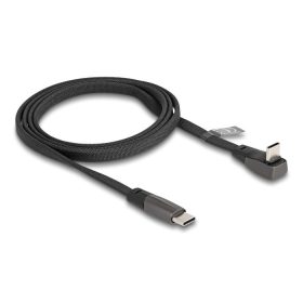  Delock USB 2.0 Laposkábel USB Type-C  apa - USB Type-C  apa USB Type-C  apa hajlított PD 3.0 60 W 1 m fekete (80751)