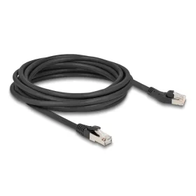  Delock RJ45 hálózati kábel Cat.8.1 S/FTP 45 -ben balra hajlított apa   egyenes apa, akár 40 Gbps, 5 m, fekete (80755)