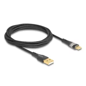   Delock USB 2.0 kábel A-típusú apa - USB Type-C  apa gyors töltővel 60 W áttetsző 2 m (80761)