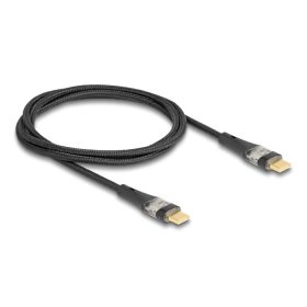   Delock Adat és gyors töltő kábel USB 2.0 USB Type-C  apa-apa átlátszó PD 3.0 100 W 1 m