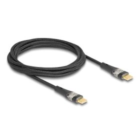   Delock Adat és gyors töltő kábel USB 2.0 USB Type-C  apa-aoa átlátszó PD 3.0 100 W 2 m
