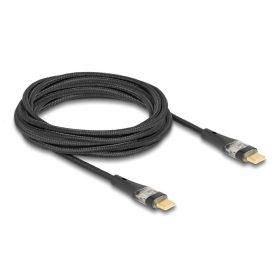   Delock Adat és gyors töltő kábel USB 2.0 USB Type-C  apa-aoa átlátszó PD 3.0 100 W 3 m (80765)