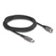 Delock Laptop töltőkábel USB Type-C  apa - mágneses 8 tűs konnektor 1,8 m (80780)