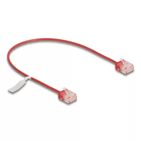   Delock RJ45 hálózati kábel Cat.6 UTP ultravékony 0,3 m piros rövid csatlakoztatókkal (80800)