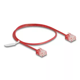   Delock RJ45 hálózati kábel Cat.6 UTP ultravékony 0,5 m piros rövid csatlakoztatókkal (80801)