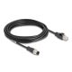 Delock Kábel M12 A kódolt 8 tűs apa - RJ45 apa PVC 5 m (80811)