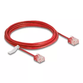   Delock RJ45 hálózati kábel Cat.6 UTP ultravékony 3 m piros rövid csatlakoztatókkal (80819)