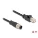 Delock Kábel M12 D kódolt 4 tűs apa - RJ45 apa PVC 5 m hosszú (80852)
