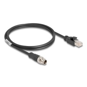   Delock Kábel M12 X kódolt 8 tűs apa - RJ45 apa PVC 1 m (80866)