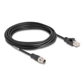   Delock Kábel M12 X kódolt 8 tűs apa - RJ45 apa PVC 5 m (80868)
