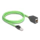 Delock RJ45 hálózat bővítő kábel Cat.6A apa - anya SF/UTP alkalmas kábelvezető láncokhoz PUR (TPU) 1 m zöld (80880)