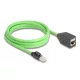 Delock RJ45 hálózat bővítő kábel Cat.6A apa - anya SF/UTP alkalmas kábelvezető láncokhoz PUR (TPU) 2 m zöld (80881)