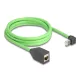 Delock RJ45 hálózat bővítő kábel Cat.6A apa felfelé néző csatlakozódugóval - anya SF/UTP alkalmas kábelvezető láncokhoz PUR (TPU) 2 m ...
