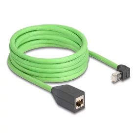   Delock RJ45 hálózat bővítő kábel Cat.6A apa felfelé néző csatlakozódugóval - anya SF/UTP alkalmas kábelvezető láncokhoz PUR (TPU) 5 m ...
