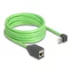 Delock RJ45 hálózat bővítő kábel Cat.6A apa felfelé néző csatlakozódugóval - anya SF/UTP alkalmas kábelvezető láncokhoz PUR (TPU) 5 m ...