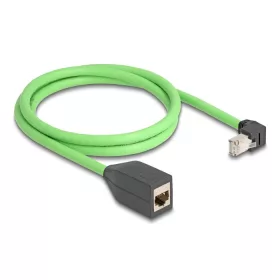   Delock RJ45 hálózat bővítő kábel Cat.6A apa lefelé néző csatlakozódugóval - anya SF/UTP alkalmas kábelvezető láncokhoz PUR (TPU) 1 m ...