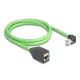 Delock RJ45 hálózat bővítő kábel Cat.6A apa lefelé néző csatlakozódugóval - anya SF/UTP alkalmas kábelvezető láncokhoz PUR (TPU) 1 m ...