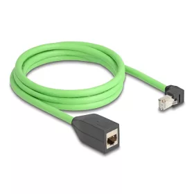   Delock RJ45 hálózat bővítő kábel Cat.6A apa lefelé néző csatlakozódugóval - anya SF/UTP alkalmas kábelvezető láncokhoz PUR (TPU) 2 m ...