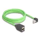 Delock RJ45 hálózat bővítő kábel Cat.6A apa lefelé néző csatlakozódugóval - anya SF/UTP alkalmas kábelvezető láncokhoz PUR (TPU) 2 m ...