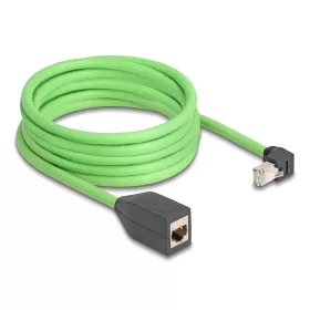   Delock RJ45 hálózat bővítő kábel Cat.6A apa lefelé néző csatlakozódugóval - anya SF/UTP alkalmas kábelvezető láncokhoz PUR (TPU) 5 m ...