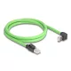 Delock RJ45 hálózati kábel Cat.6A apa - apa felfelé néző csatlakozódugóval SF/UTP alkalmas kábelvezető láncokhoz PUR (TPU) 1 m zöld ...