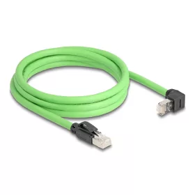   Delock RJ45 hálózati kábel Cat.6A apa - apa felfelé néző csatlakozódugóval SF/UTP alkalmas kábelvezető láncokhoz PUR (TPU) 2 m zöld ...
