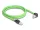 Delock RJ45 hálózati kábel Cat.6A apa - apa lefelé néző csatlakozódugóval SF/UTP alkalmas kábelvezető láncokhoz PUR (TPU) 1 m zöld (80895)
