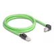 Delock RJ45 hálózati kábel Cat.6A apa - apa lefelé néző csatlakozódugóval SF/UTP alkalmas kábelvezető láncokhoz PUR (TPU) 1 m zöld (80895)