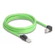 Delock RJ45 hálózati kábel Cat.6A apa - apa lefelé néző csatlakozódugóval SF/UTP alkalmas kábelvezető láncokhoz PUR (TPU) 2 m zöld (80896)