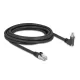 Delock GigE kamera kábel RJ45 apa 45 -ban elcsavart és 90 -ban hajlított szögekkel - RJ45 apa Cat.6 S/FTP 3 m fekete